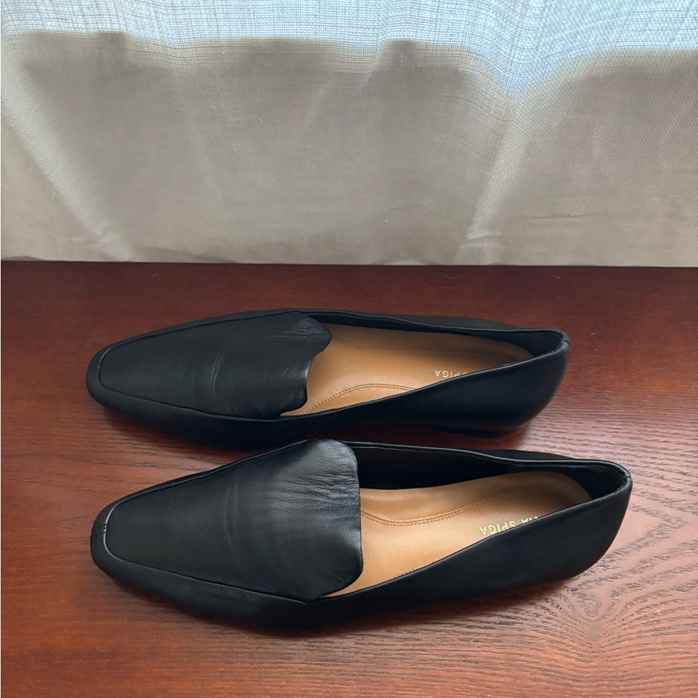 Via Spiga Black Leather Driving Loafer